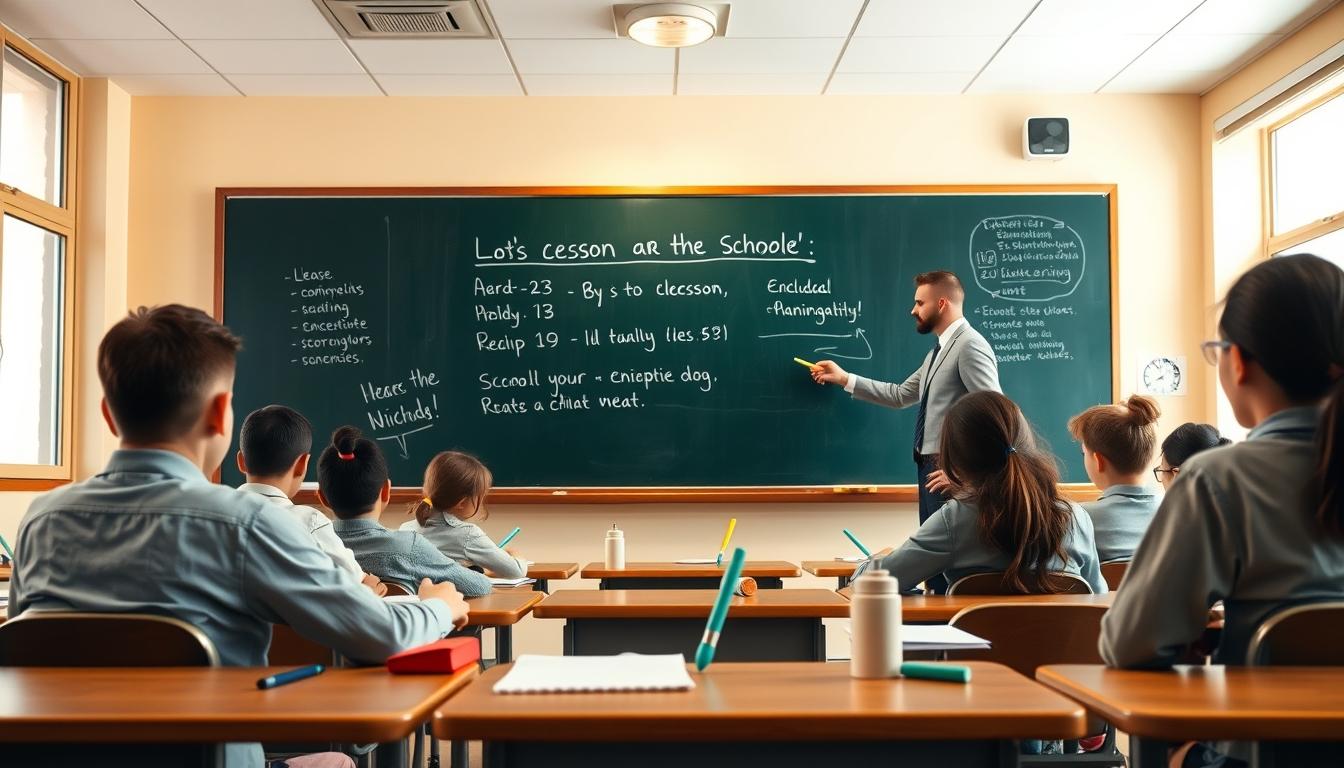 Student using a study guide to organize academic notes