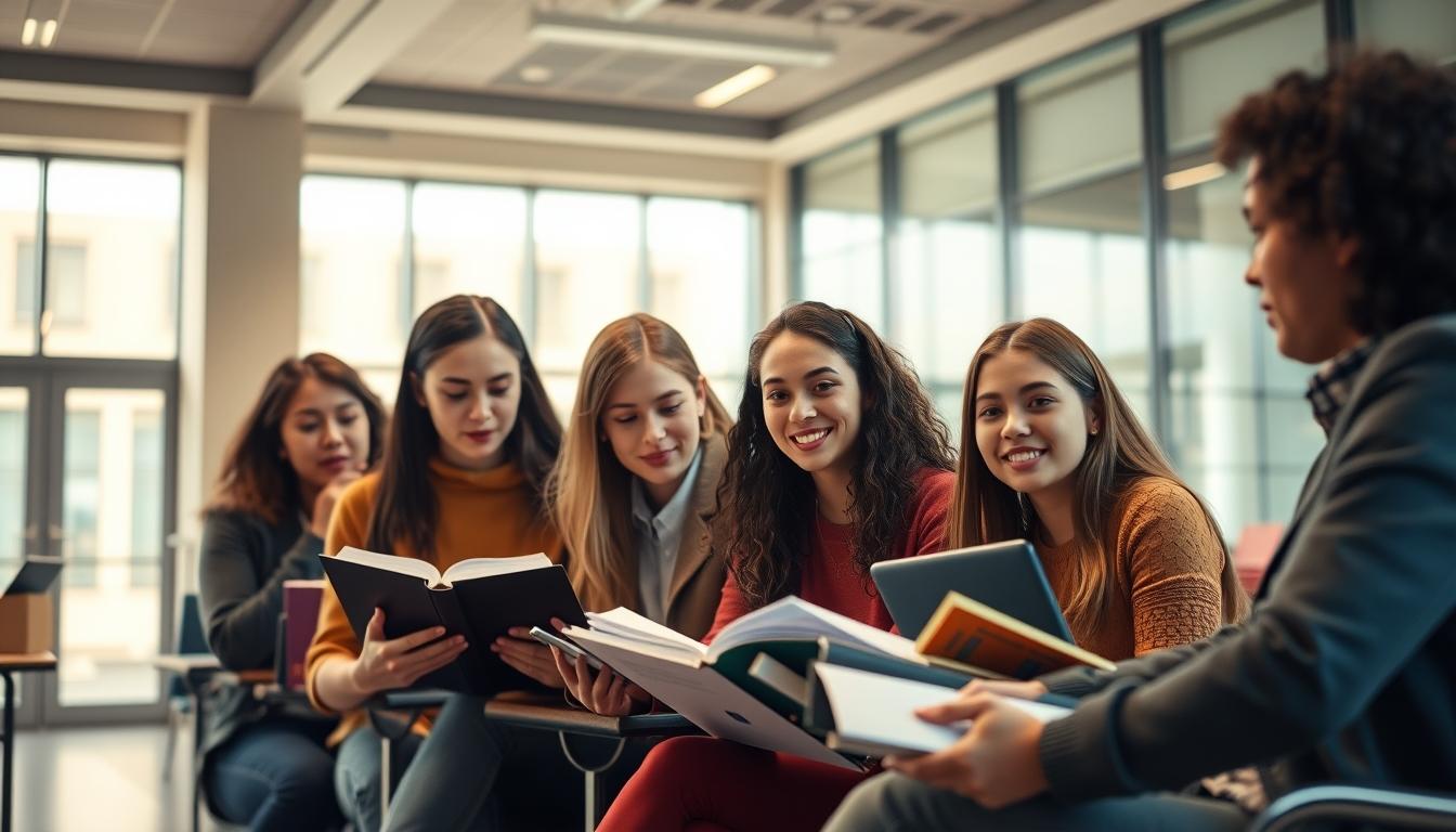 Student using learning strategies while studying